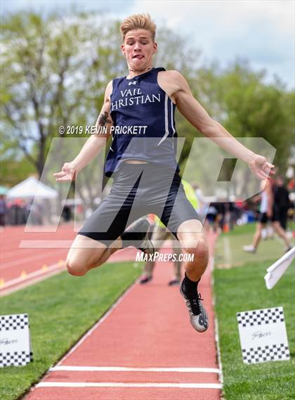 Thumbnail 1 in CHSAA Track and Field 2A Championships (Boys Long Jump) photogallery.