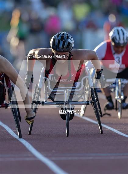 Thumbnail 2 in CIF State Championships (100m Mixed Wheelchair Para Finals) photogallery.