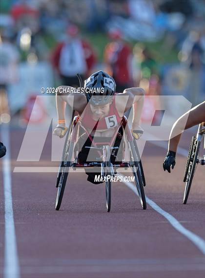 Thumbnail 2 in CIF State Championships (100m Mixed Wheelchair Para Finals) photogallery.