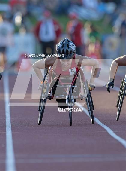 Thumbnail 3 in CIF State Championships (100m Mixed Wheelchair Para Finals) photogallery.