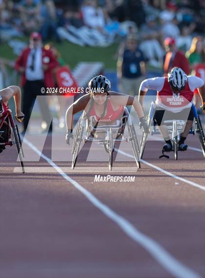 Thumbnail 3 in CIF State Championships (100m Mixed Wheelchair Para Finals) photogallery.
