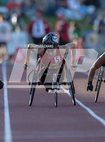 Thumbnail 3 in CIF State Championships (100m Mixed Wheelchair Para Finals) photogallery.