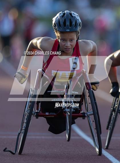 Thumbnail 1 in CIF State Championships (100m Mixed Wheelchair Para Finals) photogallery.