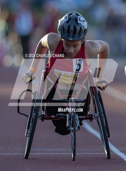 Thumbnail 2 in CIF State Championships (100m Mixed Wheelchair Para Finals) photogallery.