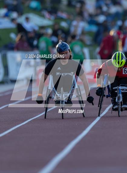 Thumbnail 1 in CIF State Championships (100m Mixed Wheelchair Para Finals) photogallery.