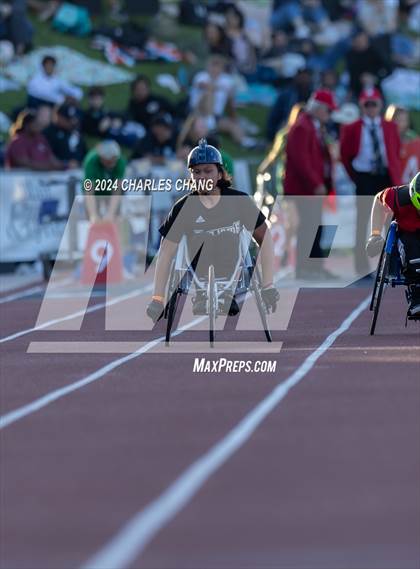 Thumbnail 1 in CIF State Championships (100m Mixed Wheelchair Para Finals) photogallery.