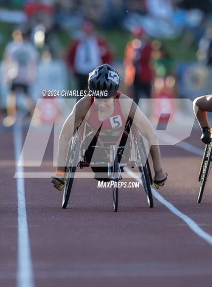 Thumbnail 3 in CIF State Championships (100m Mixed Wheelchair Para Finals) photogallery.