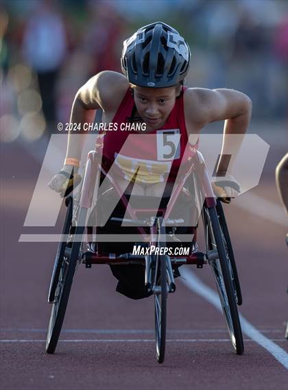 Thumbnail 3 in CIF State Championships (100m Mixed Wheelchair Para Finals) photogallery.