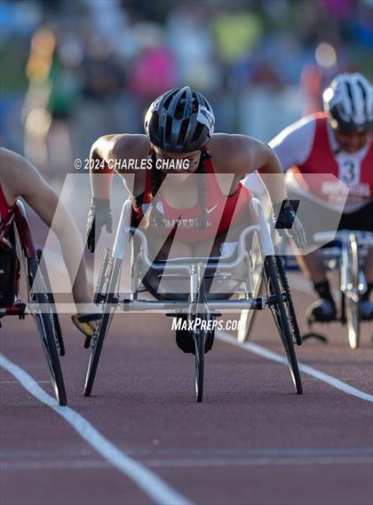 Thumbnail 3 in CIF State Championships (100m Mixed Wheelchair Para Finals) photogallery.