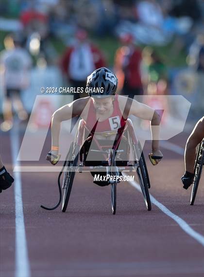 Thumbnail 2 in CIF State Championships (100m Mixed Wheelchair Para Finals) photogallery.