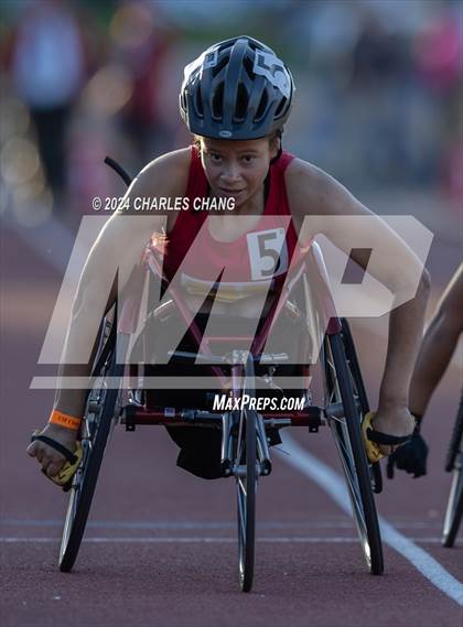 Thumbnail 2 in CIF State Championships (100m Mixed Wheelchair Para Finals) photogallery.