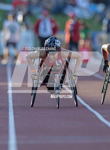 Thumbnail 2 in CIF State Championships (100m Mixed Wheelchair Para Finals) photogallery.