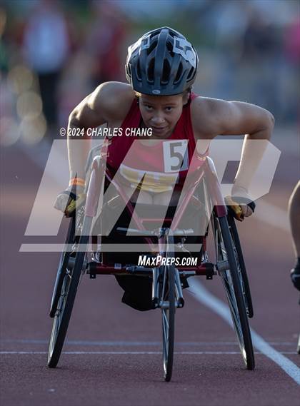 Thumbnail 1 in CIF State Championships (100m Mixed Wheelchair Para Finals) photogallery.