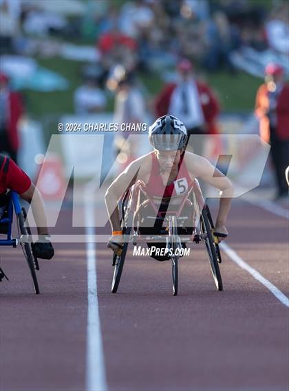 Thumbnail 3 in CIF State Championships (100m Mixed Wheelchair Para Finals) photogallery.