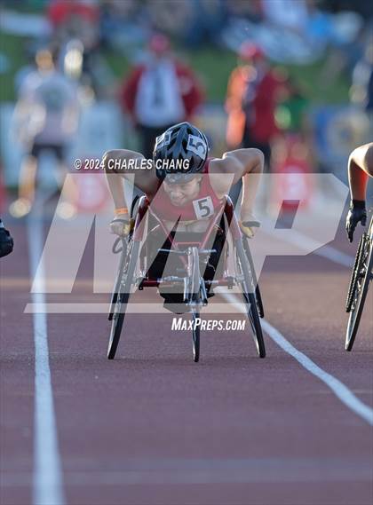 Thumbnail 1 in CIF State Championships (100m Mixed Wheelchair Para Finals) photogallery.