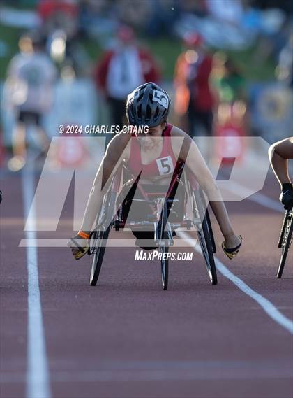 Thumbnail 1 in CIF State Championships (100m Mixed Wheelchair Para Finals) photogallery.