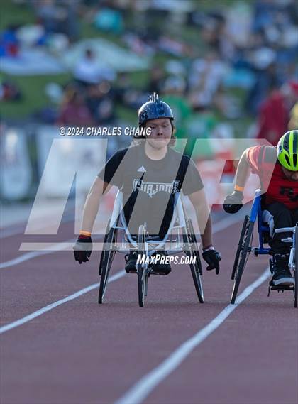 Thumbnail 2 in CIF State Championships (100m Mixed Wheelchair Para Finals) photogallery.