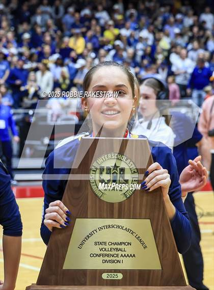 Thumbnail 1 in Highland Park @ A&M Consolidated (UIL 5A D1 Volleyball Final Medal Ceremony) photogallery.