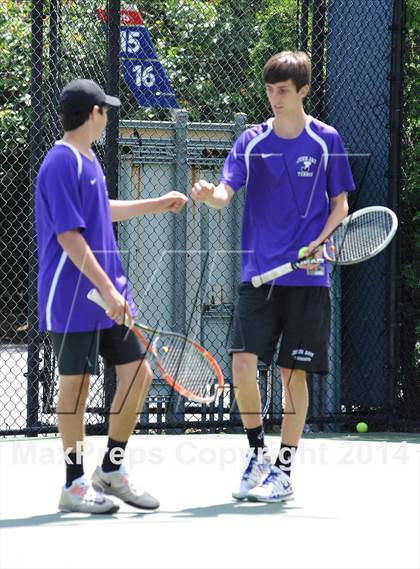 Thumbnail 1 in NYSPHSAA Boys Tennis Championship (Day 3) photogallery.