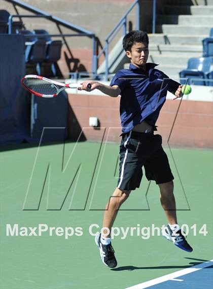 Thumbnail 3 in NYSPHSAA Boys Tennis Championship (Day 3) photogallery.