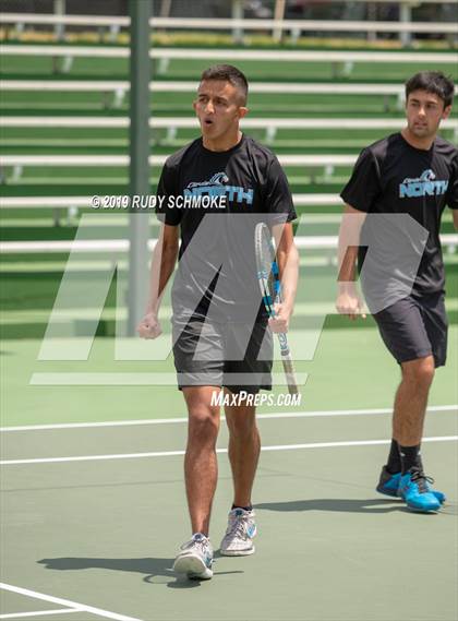 Thumbnail 2 in Clovis North vs University (CIF USTA Round 1 Playoff) photogallery.