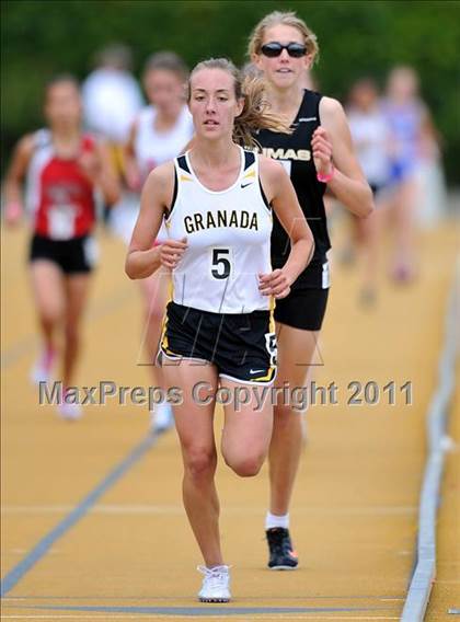 Thumbnail 2 in CIF NCS Masters Track & Field Championships (Girls 3200) photogallery.