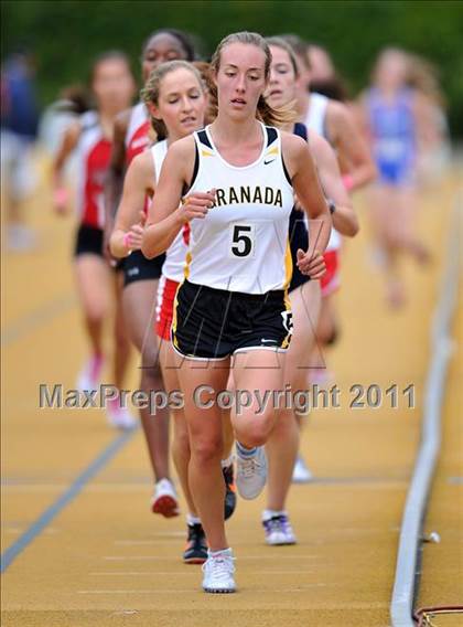 Thumbnail 2 in CIF NCS Masters Track & Field Championships (Girls 3200) photogallery.