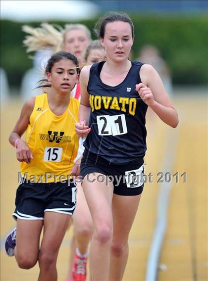 Thumbnail 1 in CIF NCS Masters Track & Field Championships (Girls 3200) photogallery.