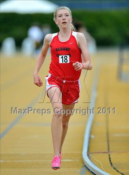 Thumbnail 2 in CIF NCS Masters Track & Field Championships (Girls 3200) photogallery.