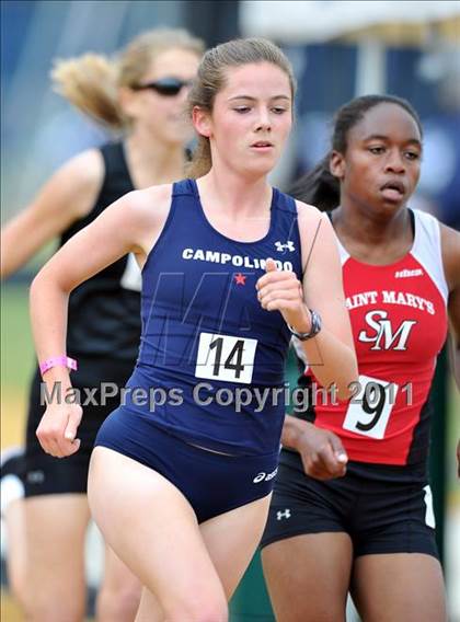 Thumbnail 2 in CIF NCS Masters Track & Field Championships (Girls 3200) photogallery.
