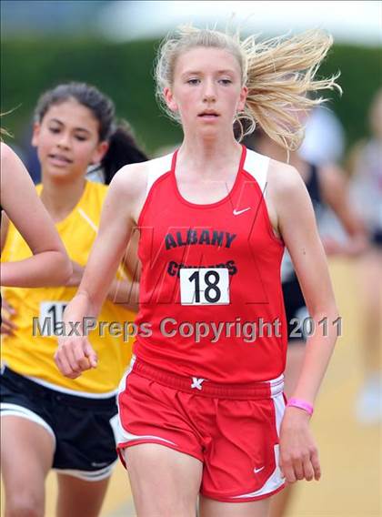 Thumbnail 3 in CIF NCS Masters Track & Field Championships (Girls 3200) photogallery.