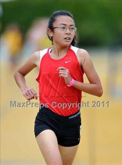 Thumbnail 2 in CIF NCS Masters Track & Field Championships (Girls 3200) photogallery.