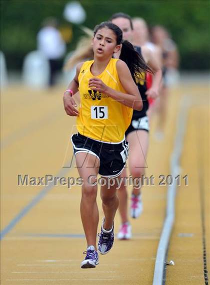 Thumbnail 2 in CIF NCS Masters Track & Field Championships (Girls 3200) photogallery.