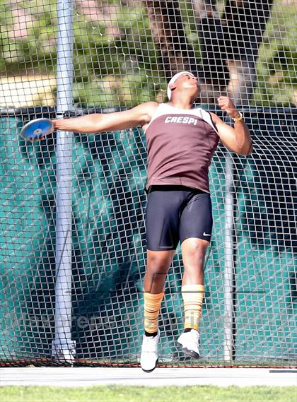 Thumbnail 1 in CIF State Track & Field Championships (Boys Discus) photogallery.