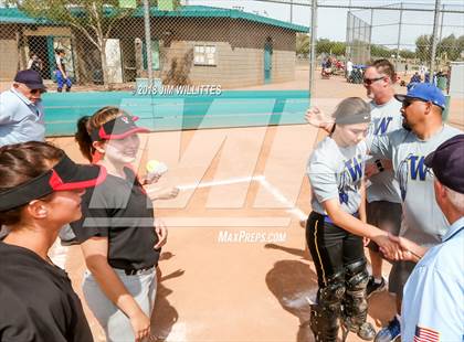 Thumbnail 3 in San Pasqual Valley vs Tonopah Valley (Chandler Prep Softball Classic) photogallery.