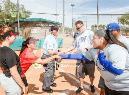 Thumbnail 1 in San Pasqual Valley vs Tonopah Valley (Chandler Prep Softball Classic) photogallery.