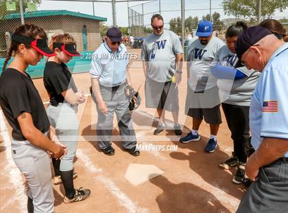 Thumbnail 2 in San Pasqual Valley vs Tonopah Valley (Chandler Prep Softball Classic) photogallery.