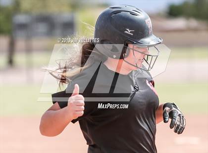 Thumbnail 2 in San Pasqual Valley vs Tonopah Valley (Chandler Prep Softball Classic) photogallery.