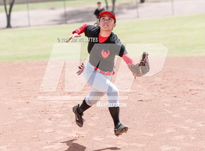 Thumbnail 3 in San Pasqual Valley vs Tonopah Valley (Chandler Prep Softball Classic) photogallery.
