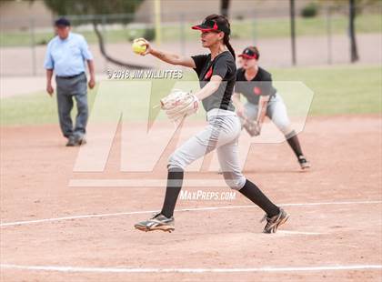 Thumbnail 3 in San Pasqual Valley vs Tonopah Valley (Chandler Prep Softball Classic) photogallery.