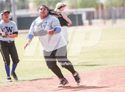 Thumbnail 3 in San Pasqual Valley vs Tonopah Valley (Chandler Prep Softball Classic) photogallery.