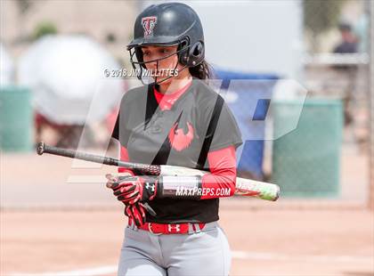 Thumbnail 2 in San Pasqual Valley vs Tonopah Valley (Chandler Prep Softball Classic) photogallery.