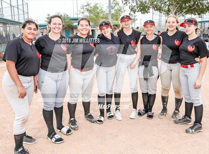 Thumbnail 2 in San Pasqual Valley vs Tonopah Valley (Chandler Prep Softball Classic) photogallery.