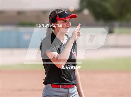Thumbnail 2 in San Pasqual Valley vs Tonopah Valley (Chandler Prep Softball Classic) photogallery.
