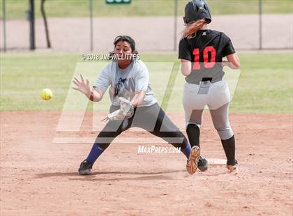 Thumbnail 2 in San Pasqual Valley vs Tonopah Valley (Chandler Prep Softball Classic) photogallery.