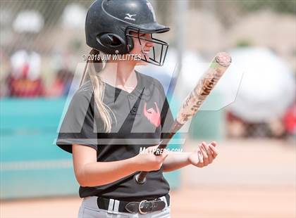 Thumbnail 3 in San Pasqual Valley vs Tonopah Valley (Chandler Prep Softball Classic) photogallery.