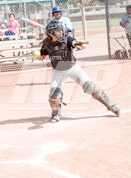 Thumbnail 2 in San Pasqual Valley vs Tonopah Valley (Chandler Prep Softball Classic) photogallery.