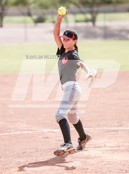 Thumbnail 2 in San Pasqual Valley vs Tonopah Valley (Chandler Prep Softball Classic) photogallery.