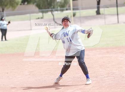 Thumbnail 2 in San Pasqual Valley vs Tonopah Valley (Chandler Prep Softball Classic) photogallery.