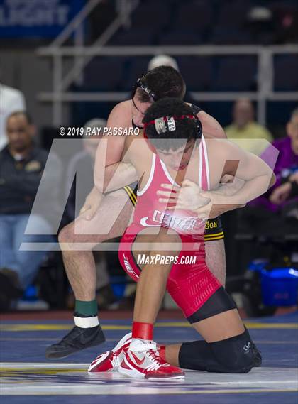Thumbnail 1 in NYSPHSAA D1 Wrestling Championships (Finals 99 - 126 lbs) photogallery.